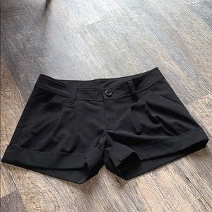 Black low rise shorts